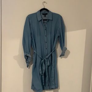 Long sleeve chambray dress